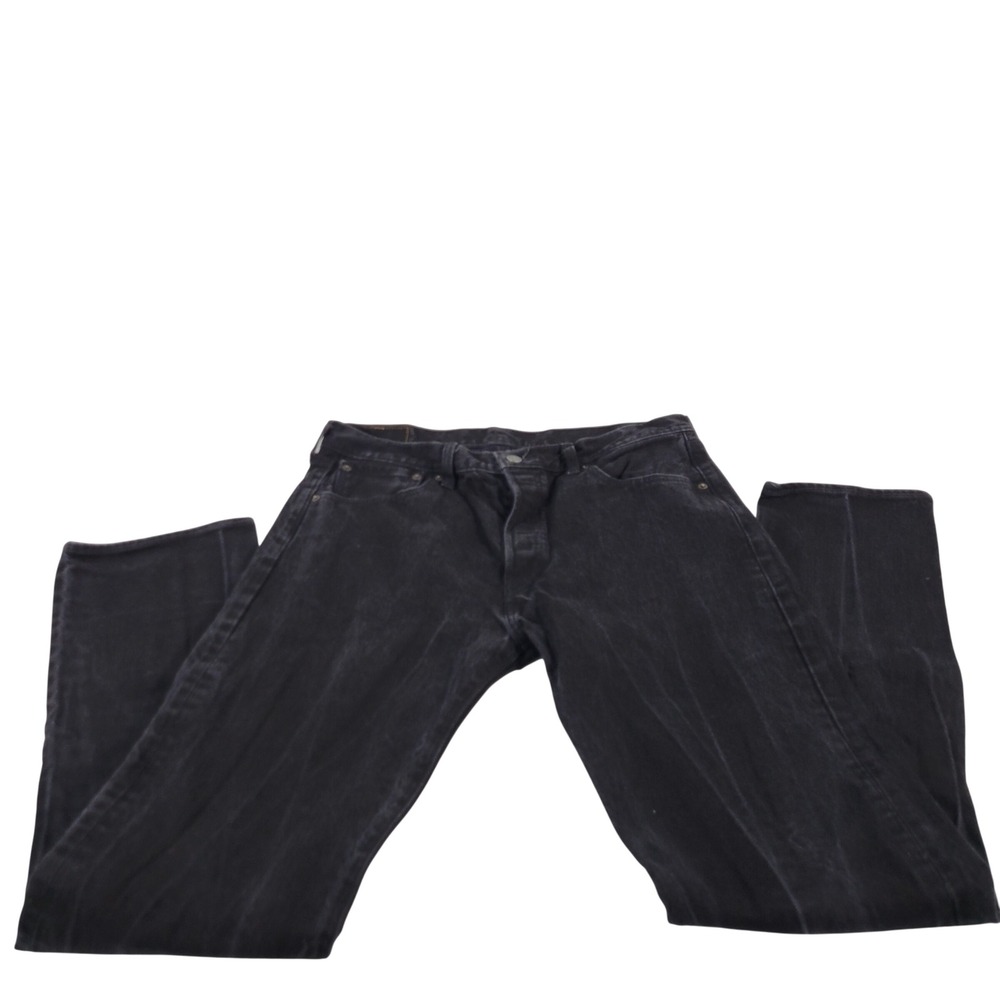 Levi Strauss Co 501 Mens Black Button Fly Straight Leg Jeans W34 L34